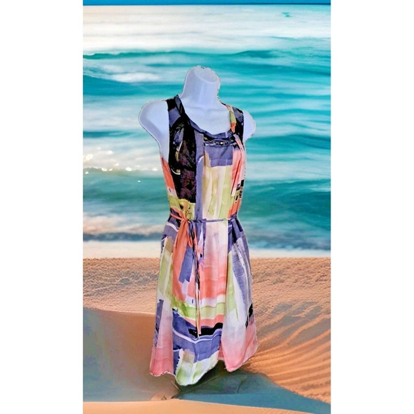 Simply Vera Vera Wang Dresses & Skirts - Simply Vera Wang Dress XS Multicolor Chiffon Layered Knee Length Pockets Artsy